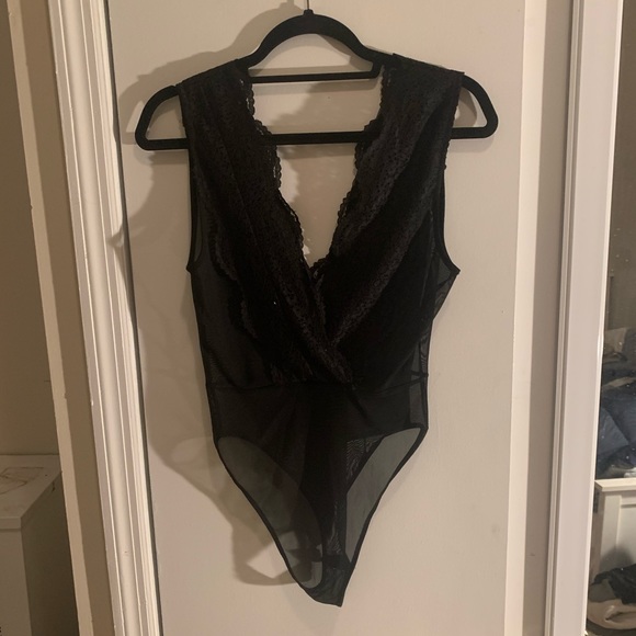 Zara Black Lace Plunge Bodysuit - Picture 6 of 7